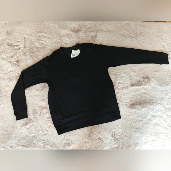 Alala Heron Mesh Knit Oversized Long Sleeve Sweatshirt in Black size Small - Picture 6 of 15